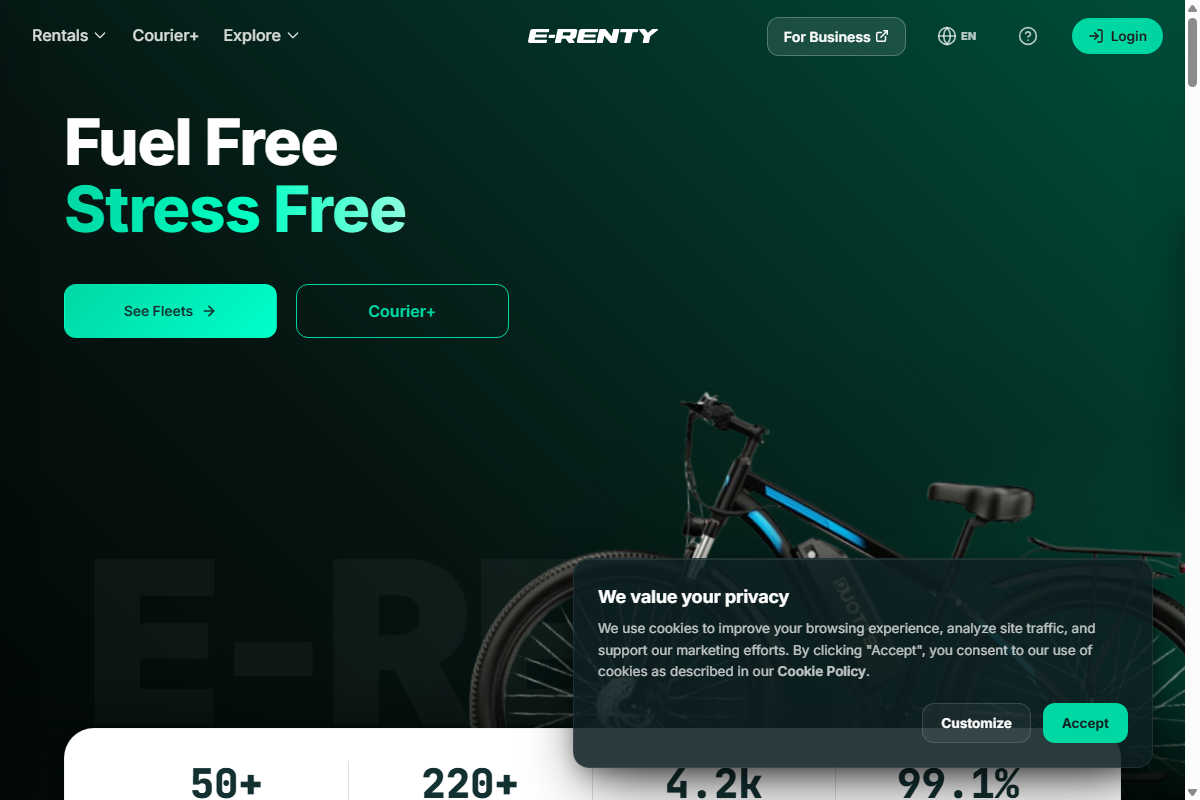Homepage (live site, e-renty.com)